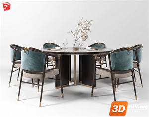 Dining Table Set Skp Files
